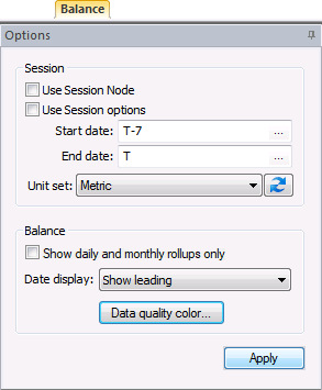 Options Pane